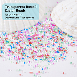 150 г двухцветных прозрачных круглых икорных бусин&nbsp;MRMJ-OC0002-80