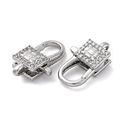 Застежки-клешни из прозрачной латуни с кубическим цирконием&nbsp;KK-Z078-43P