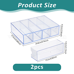 2 шт. 4-секционный прозрачный акриловый ящик для хранения минифигурок&nbsp;ODIS-WH0079-057