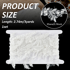 3 ярд полиэстера с пластиком и стеклянными украшениями&nbsp;DIY-FG0006-16