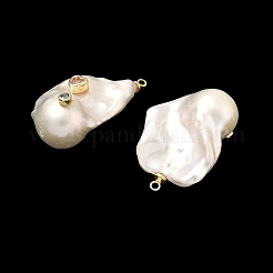 Подвески из латуни и перламутра с микропаве из кубического циркония&nbsp;KK-H259-13D-G01