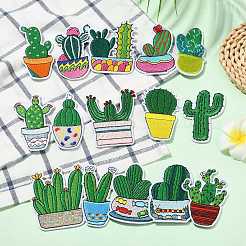 15 шт. 15 стили нашивок на одежду из полиэстера с изображением кактуса&nbsp;PATC-CJ0001-04