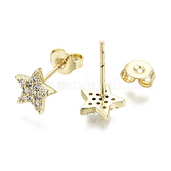 Серьги-гвоздики из циркония&nbsp;LS-EJEW-T046-30G-NF