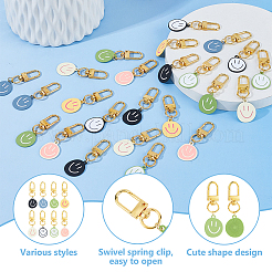 24 шт. 8 цвета эмалированный сплав с подвеской в виде улыбающегося лица брелок&nbsp;KEYC-DC00046