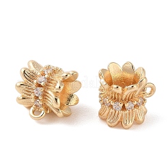 Латунные прозрачные бусины из циркония&nbsp;KK-N256-08G-G