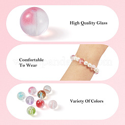 120шт 8 цвета прозрачные стеклянные бусины&nbsp;GLAA-CW0001-05