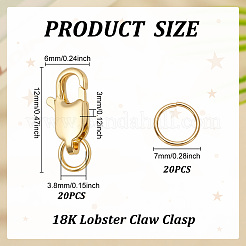 20 шт. латунные застежки-лобстеры&nbsp;KK-ME0003-50