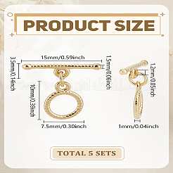 5bags экологически чистые латунные застежки-тоглы&nbsp;KK-LP0004-32
