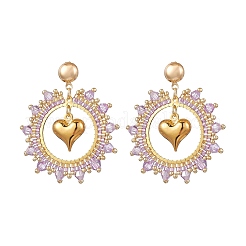 Серьги-гвоздики в форме железного сердца&nbsp;EJEW-MZ00405-02