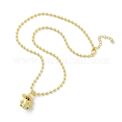 Латунные ожерелья с подвеской в виде привидения на Хэллоуин из черной эмали&nbsp;LS-NJEW-B135-01A-G