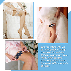 Ahademaker 2 комплект 2 стильных кружевных эластичных и полиэфирных кружевных подвязки для невесты&nbsp;AJEW-GA0004-75