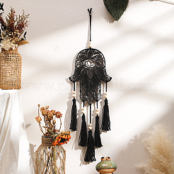 Богемная деревянная рука хамса с подвесками-кисточками&nbsp;PW-WG49944-01