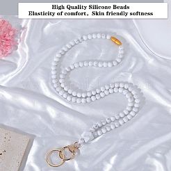 Силиконовые шейные ремни для удостоверений личности с бисером&nbsp;NJEW-SW00025-12