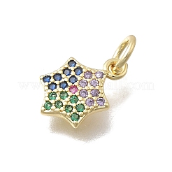 Подвески-снежинки из латунных микрофибрилл с кубическим цирконием&nbsp;KK-D431-041B-G