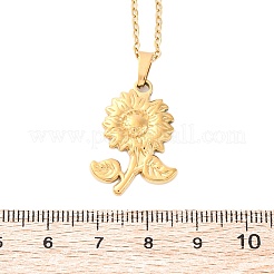 Ожерелья с подвесками-цветами из нержавеющей стали 304&nbsp;NJEW-H059-30C-G