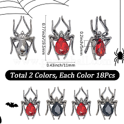 36 шт. 2-х цветные кабошоны из сплава со стразами&nbsp;FIND-SP0004-43
