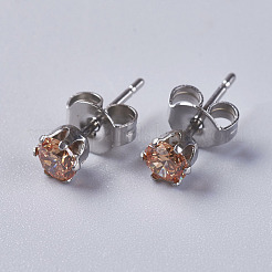 Серьги кубического циркония&nbsp;EJEW-I209-09-4mm