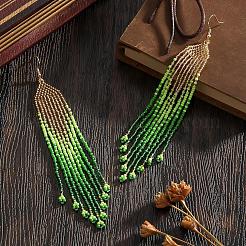 Серьги-кисточки из бисера ручной работы из богемного стекла&nbsp;KU8026