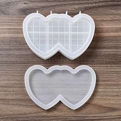 Двойное сердце diy силиконовые Молды для хранения&nbsp;LS-DIY-G079-22