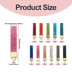 11 шт. 11-цветная фурнитура для брелока из сплава со стразами&nbsp;FIND-BT0001-38B