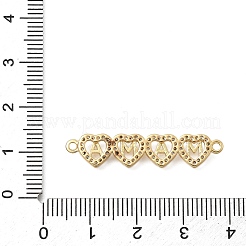 Сердце из латуни с микропаве из прозрачных кубических цирконий с надписью «мама» ко Дню матери&nbsp;KK-D431-003G