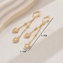 Серьги-кольца из латуни в форме сердца с кисточками&nbsp;PL7474