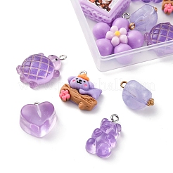 16шт 8 стиля непрозрачные подвески из смолы&nbsp;RESI-FP0001-30