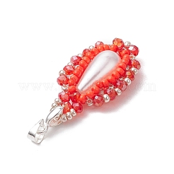 Подвески-слезинки из стеклянных бусин&nbsp;PALLOY-MZ00578-01