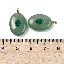 Подвески из натурального зеленого авантюрина и кубического циркония&nbsp;G-Z076-01G-04