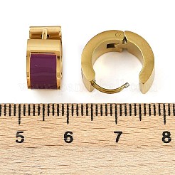 Серьги-кольца из нержавеющей стали 304 с эмалью&nbsp;EJEW-K268-20G-03