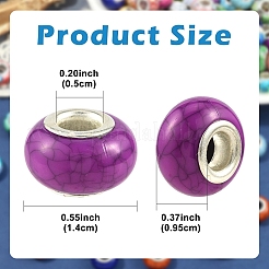 100 шт. 2 вида непрозрачных европейских бусин из смолы&nbsp;RPDL-YW0001-20