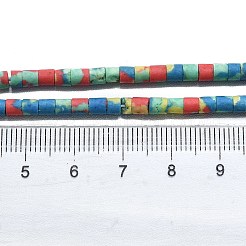 Окрашенные синтетические бирюзовые бусы нити&nbsp;G-D356-B01-01