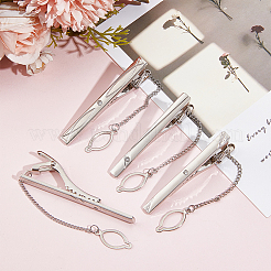 4 шт. 4 стиля железного зажима для галстука со стразами&nbsp;AJEW-DR0002-45