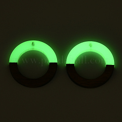 Подвески из орехового дерева и светящейся в темноте смолы&nbsp;RESI-N039-78