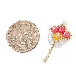 Подвески в виде тюльпанов из стеклянного бисера&nbsp;PALLOY-MZ01214-03