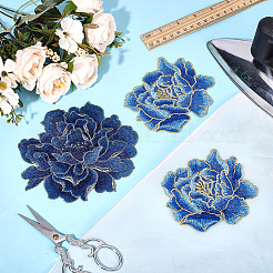 3 шт. 2 стиля узор пион полиэстер ткани компьютерная вышивка ткань пришиваем нашивки&nbsp;PATC-ME0001-27