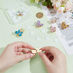 37 шт. запонки в форме бабочки из сплава со стразами и акриловыми пуговицами&nbsp;HJEW-PH02308