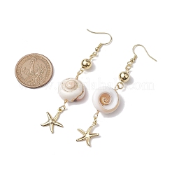 Серьги с подвесками из натуральной ракушки глаза Шивы&nbsp;EJEW-JE05798