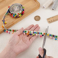 2 ярд винтажной жаккардовой полиэстеровой ленты с ромбовидным узором&nbsp;OCOR-PH0007-12B