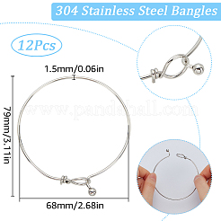 12шт. браслет из нержавеющей стали 304&nbsp;BJEW-SC0001-28