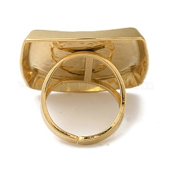 Ионное покрытие(ip) 304 нержавеющая сталь квадратные открытые манжеты кольца для женщин&nbsp;RJEW-Z053-05G