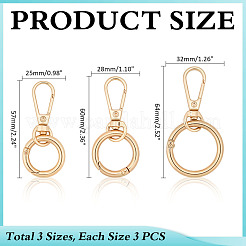 9 шт. 3 стиля поворотных застежек из цинкового сплава&nbsp;HJEW-ME00042