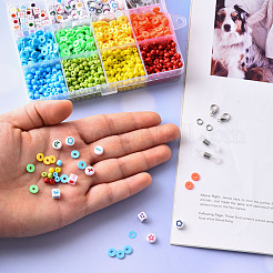 4 цвет стеклянных бусин и бусин из полимерной глины&nbsp;DIY-YW0002-43