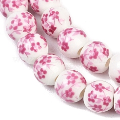 Ручной цветок печатных фарфоровые керамические бусины нити&nbsp;PORC-M005-8mm-03