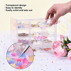 Пластиковый ящик с 12 отделением для хранения канцелярских принадлежностей и ювелирных изделий&nbsp;AJEW-YWC0009-001