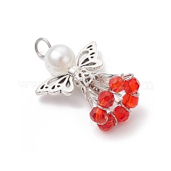 Стеклянные бусины с круглыми бусинами из АБС-пластика&nbsp;PALLOY-JF03625