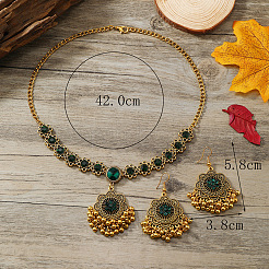 Ожерелья и серьги-подвески из сплава с микропаве из кубического циркония&nbsp;FS-WGA899D-01