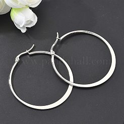 Большие серьги-кольца из нержавеющей стали марки 304&nbsp;LS-EJEW-F105-18P