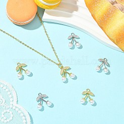 6шт 2 цвета латунные микропаве прозрачные кубические циркониевые подвески&nbsp;KK-CJ0003-19