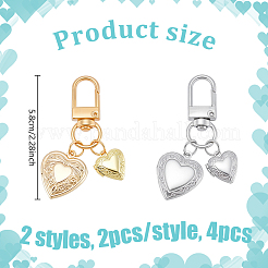 4 шт. 2 стиля сердце 316 нержавеющая сталь и латунь медальон подвеска украшения&nbsp;HJEW-NB00320